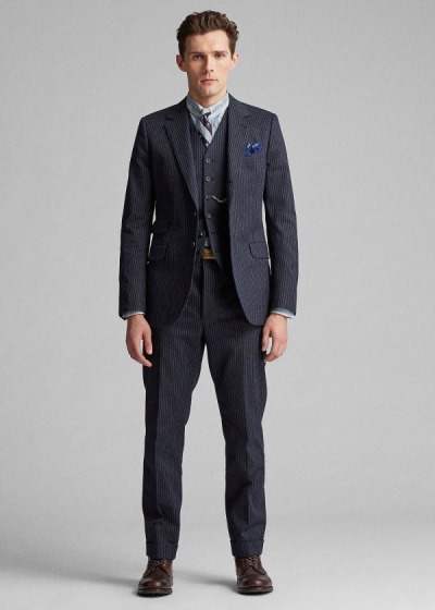 Men's Ralph Lauren Pinstripe Suit Jacket | 614539TJP